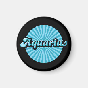 Retro Zodiac Aquarius Magneet