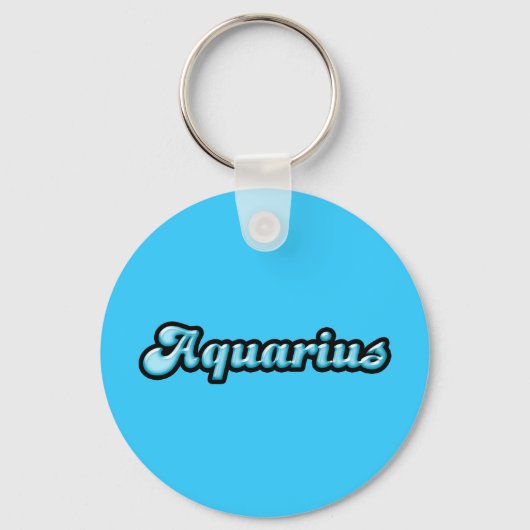 Retro Zodiac Aquarius Sleutelhanger (Voorkant)