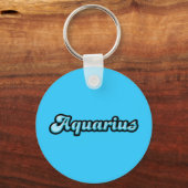 Retro Zodiac Aquarius Sleutelhanger (Voorkant)