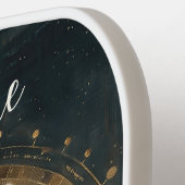 Retro Zodiac Celestial Moon Monogram Pickleball Paddle (Links Detail)