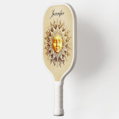 Retro Zodiac Celestial Sun Monogram Pickleball Paddle (Links)