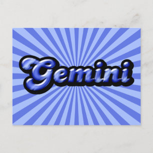 Retro Zodiac Gemini Briefkaart