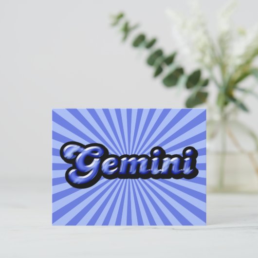Retro Zodiac Gemini Briefkaart (Staand voorkant)