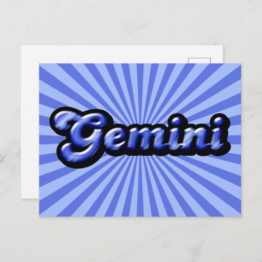 Retro Zodiac Gemini Briefkaart (Voorkant / Achterkant)