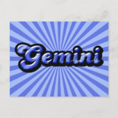 Retro Zodiac Gemini Briefkaart (Voorkant)