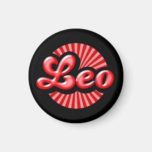 Retro Zodiac Leeuw Magneet (Voorkant)