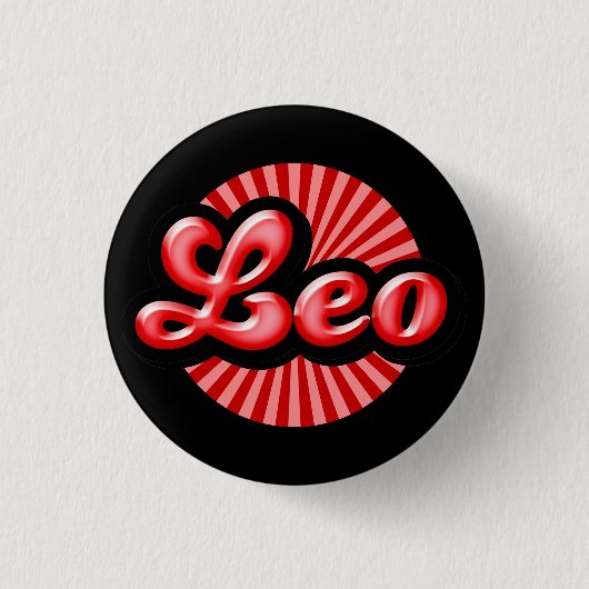 Retro Zodiac Leeuw Pinback Button (Voorkant)