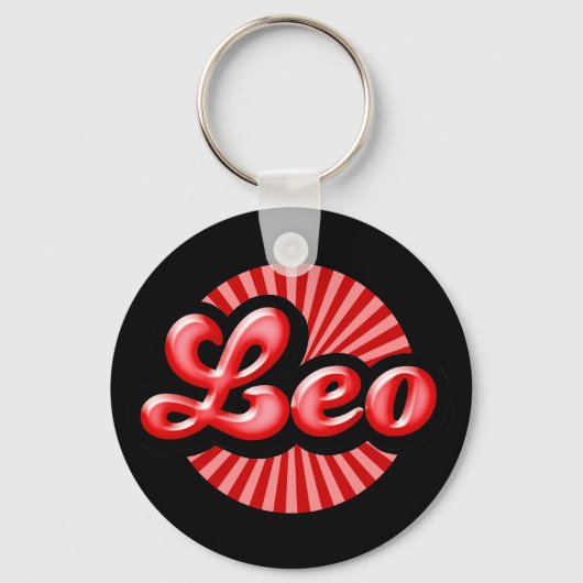 Retro Zodiac Leeuw Sleutelhanger (Voorkant)