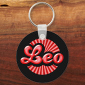 Retro Zodiac Leeuw Sleutelhanger (Voorkant)