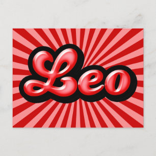 Retro Zodiac Leo Briefkaart