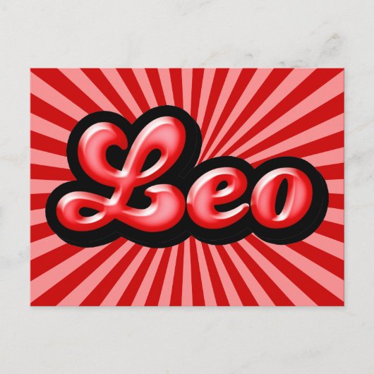 Retro Zodiac Leo Briefkaart (Voorkant)