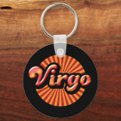 Retro Zodiac Maagd Sleutelhanger (Voorkant)