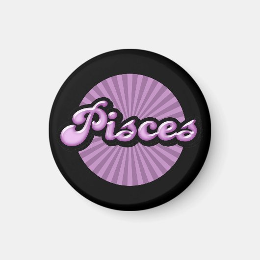 Retro Zodiac Pisces Magneet (Voorkant)