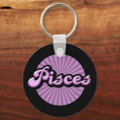 Retro Zodiac Pisces Sleutelhanger (Voorkant)