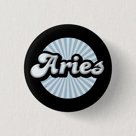 Retro Zodiac Ram Knop Ronde Button 3,2 Cm (Voorkant)