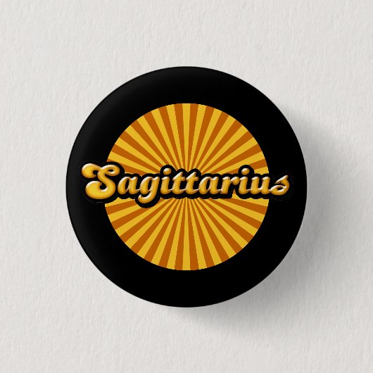 Retro Zodiac Sagittarius Pinback Button (Voorkant)