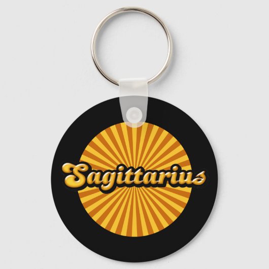Retro Zodiac Sagittarius Sleutelhanger (Voorkant)