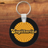 Retro Zodiac Sagittarius Sleutelhanger (Voorkant)