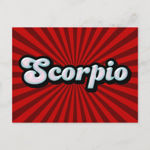 Retro Zodiac Scorpio Briefkaart