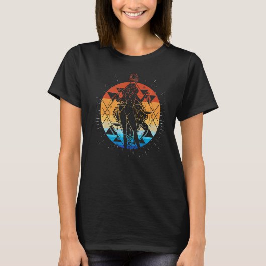 Retro Zodiac Sign Birthday Sunset Libra T-shirt (Voorkant)