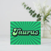 Retro Zodiac Stier Briefkaart (Staand voorkant)