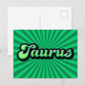 Retro Zodiac Stier Briefkaart (Voorkant / Achterkant)