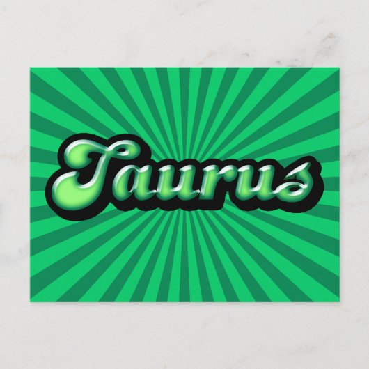 Retro Zodiac Stier Briefkaart (Voorkant)