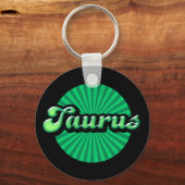 Retro Zodiac Stier Sleutelhanger (Voorkant)
