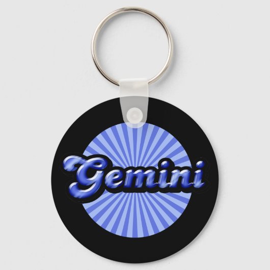 Retro Zodiac Tweelingen Sleutelhanger (Voorkant)