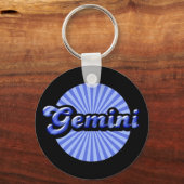Retro Zodiac Tweelingen Sleutelhanger (Voorkant)