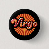 Retro Zodiac Virgo Pinback Button (Voorkant)