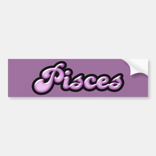 Retro Zodiac Vissen Bumpersticker (Voorkant)