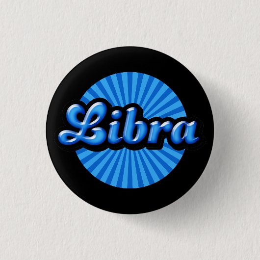 Retro Zodiac Weegschaal Pinback Knop Ronde Button 3,2 Cm (Voorkant)