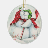 retro  zoende sneeuwstel Holiday Keramisch Ornament (Links)