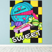 Retro Zoet Als Snoep Canvas Afdruk (Insitu (Houten vloer))