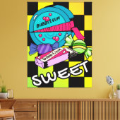 Retro Zoet Als Snoep Canvas Afdruk (Insitu (Woonkamer))