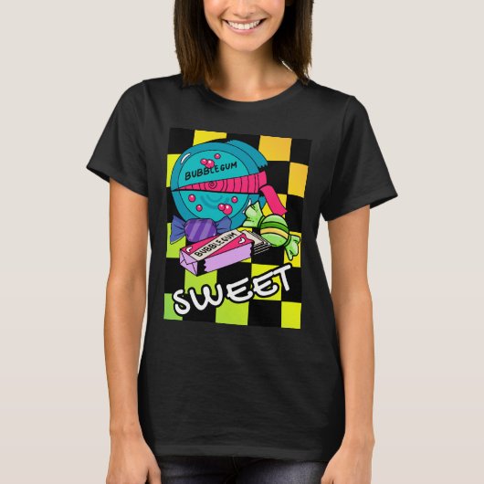 Retro Zoet Als Snoep T-shirt (Voorkant)