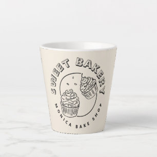 Retro Zoete Bakkerij Logo Latte Mok