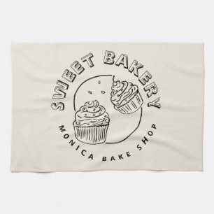 Retro Zoete Bakkerij Logo Theedoek