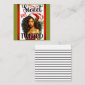 Retro Zoete maar Verwrongen Kerst Pinup Notitiekaartje (Voorkant / Achterkant)