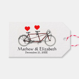 Retro Zoete Tandemfiets Huwelijk Op Maat Cadeaulabel
