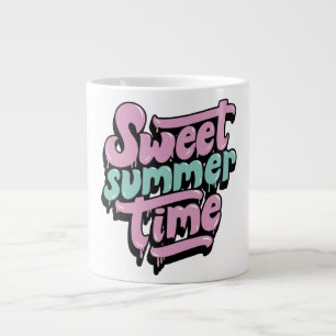 Retro Zoete Zomer Tijd Grote Koffiekop