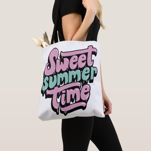 Retro Zoete Zomer Tijd Tote Bag (Dichtbij)