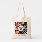 Retro Zoethout Allerlei Monogram met Aangepaste Te Tote Bag (Achterkant)