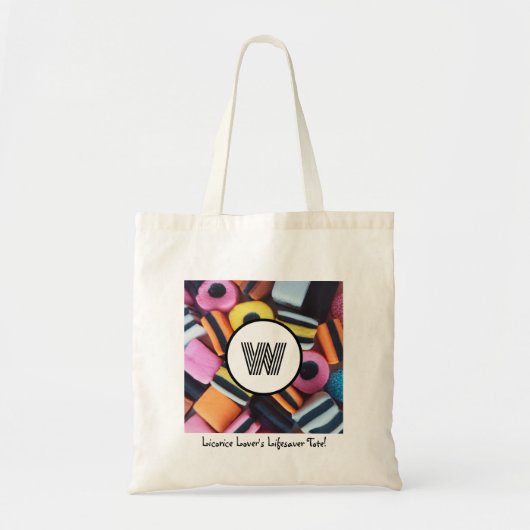 Retro Zoethout Allerlei Monogram met Aangepaste Te Tote Bag (Voorkant)