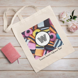 Retro Zoethout Allerlei Monogram met Aangepaste Te Tote Bag