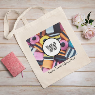 Retro Zoethout Allerlei Monogram met Aangepaste Te Tote Bag