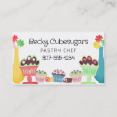 Retro zoetigheden desserts bakkerij banketbakker visitekaartje (Voorkant)
