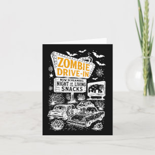 Retro Zombie Drive In Skelet Film Nacht Hotel H Kaart