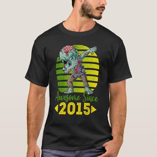 Retro Zombie Geweldige sinds 2015 7e dag H T-shirt (Voorkant)
